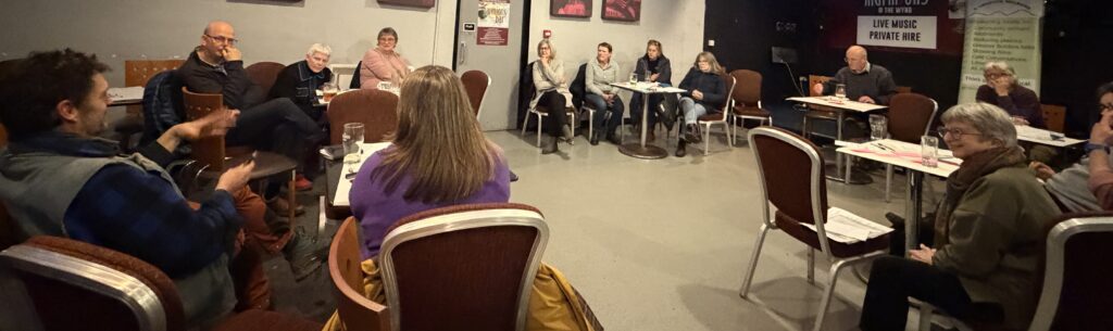 View of people attending the cafe conversation