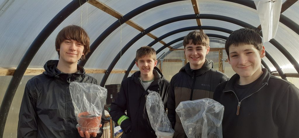 Duke of Edinburgh students in the Polycrub